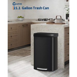 80L plastic cover plastic bag pedal trash can, without inner bucket + plastic bag pressure ring, with deodorizing box for Home,Office,Living room - 1 of 4