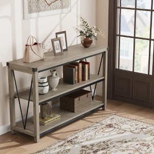 Farmhouse Console Table Entryway Table - 47" Rustic 3-Tier Narrow Sofa Table with Storage for Living Room - 1 of 4