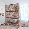 SpassWay 47" x 76" Brown Metal Garden Trellis Privacy Screen Indoor Outdoor Room Divider Lattice Panel - 3 of 4