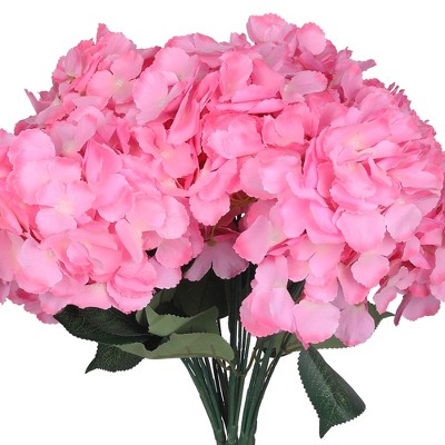 REGALWOVEN Silk Decorative Artificial Hydrangea Flowers 17.7" 6 Pcs