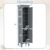 Costway 63” Tall Bathroom Cabinet with 2 Louvered Doors & Adjustable Shelf, Elevated Legs Gray/Black/White/Brown - 3 of 4