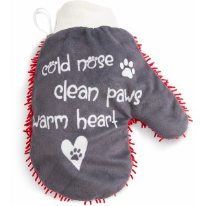 Pavilion Gift Company - Warm Heart - Microfiber Pet Cleaning Mitt - Pet Grooming Tools - 1 of 4