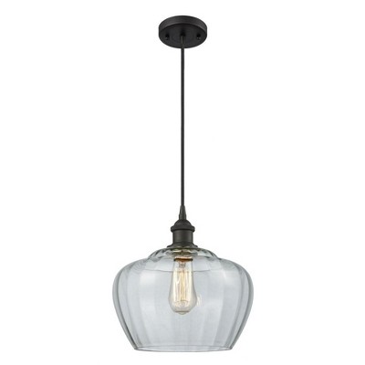 Fenton - 1 Light Cord Hung Mini Pendant In Industrial Style-11 Inches Tall and 11 Inches Wide