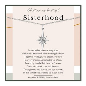 HOPE LOVE SHINE Sisterhood Necklace – North Star Necklace Gift for Sisters BFF Best Friend - 1 of 4
