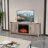 Costway 62'' Farmhouse TV Stand Entertainment Center for TVs up to 70 Inches Natural - 2 of 4