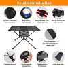 LakeForest "Portable Folding Camping Table with Aluminum Frame, 2 Cup Holders, Side Pockets & Carry Bag for Picnic, Hiking, BBQ & Beach" Black - 3 of 4