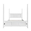 NicBex Queen/King Size Four Poster Platform Bed Frame with Horizontal Grille Design Headboard,Solid Wood Slats,No Box Spring Needed,Easy Assembly - 4 of 4