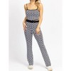 Women's CHECK KNIT CROP AND PANT SET - Miss Love - 2 of 4