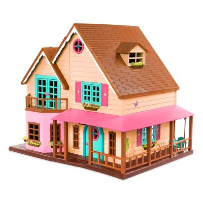 Li'l Woodzeez Toy House with Furniture 20pc - Honeysuckle Hillside Cottage