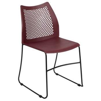 Emma and Oliver Home and Office Sled Base Stack Chair with Air-Vent Back - Guest Chair