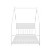 Lyngins Twin Size Bed Frame, Kids' House Bed Frame with Roof & Colorful Lights, Metal  Floor Bed Frame with Slats and Legs, Toddler Bed with Backrest - 4 of 4
