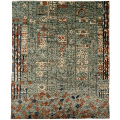 Abstract Silver & Spice 8' x 10' Hand-Knotted Jute Rug