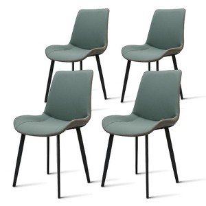Sapphtopaz Modern Dining Chairs with Mid-Backrest PU Upholstered Dining Room Chair with Metal Leg Kitchen Chair for Dining Room,Kitchen - 1 of 4