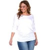 Women's Plus Size Bat Sleeve Tunic Top - White Mark - 3 of 3