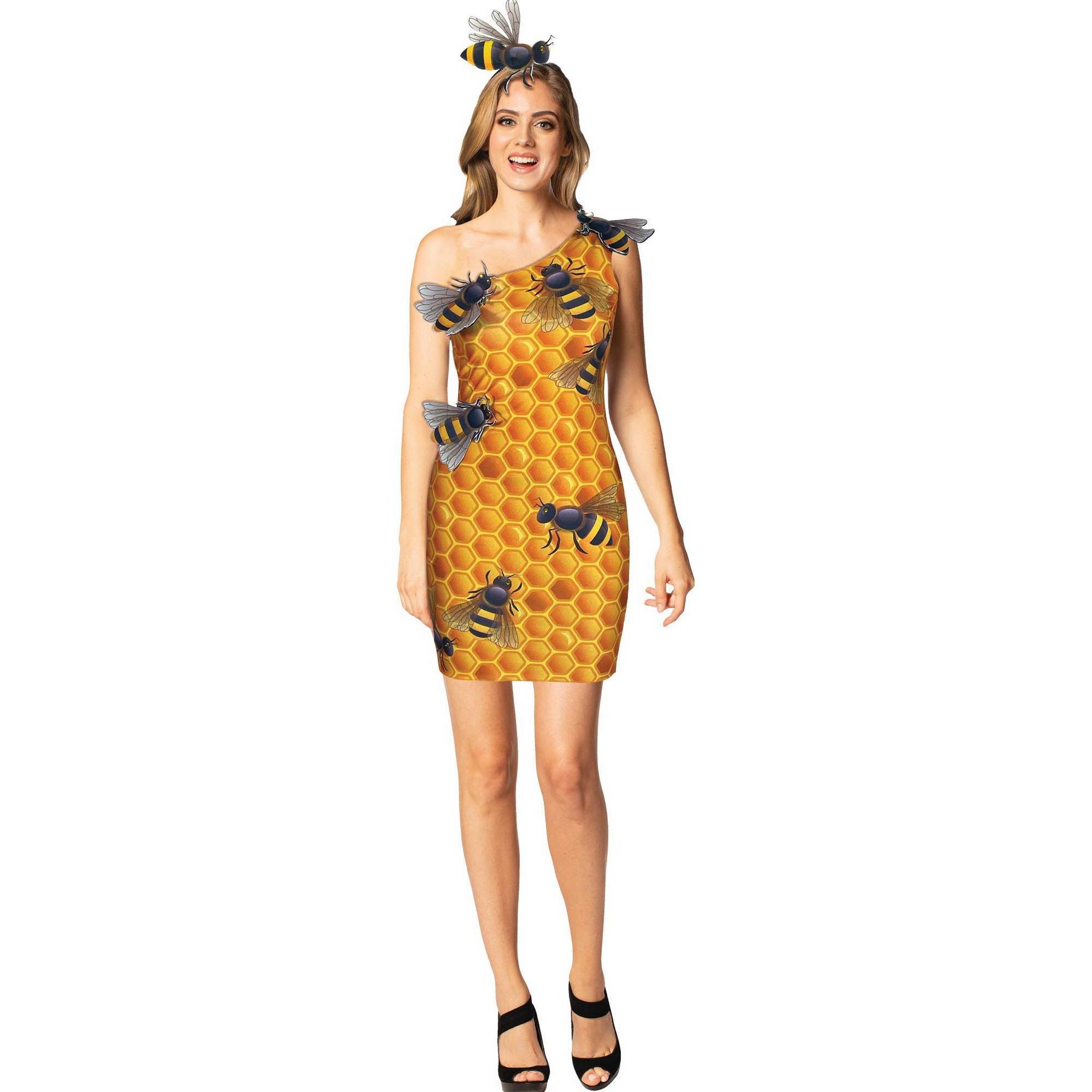 Imposta Costumes Women's Honey Comb Costume Dress Gold One Size