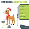 ProductWorks Santa Hat and Scarf Indoor/Outdoor Christmas Yard Ornament, Holiday Display with 120 Clear Lights - 3 of 4
