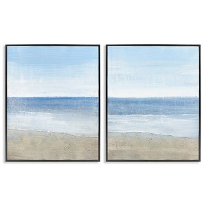 Stupell Industries Coastal Seafoam Beach Waves 2pc Framed Giclee Art Set - 1 of 4