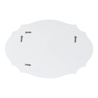 Elegant Full-Length White Wood Mirror with Scalloped Edges