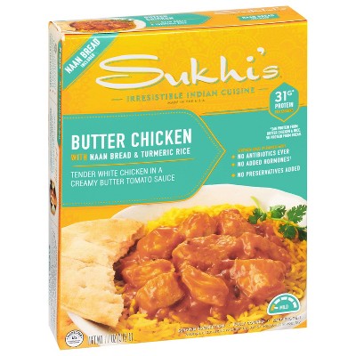 Sukhi's Indian Butter Chicken Curry with Naan Bread & Turmeric Rice Frozen Meal - 11oz