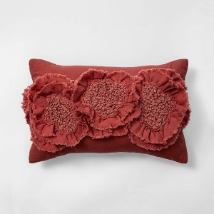 Floral Applique Rectangle Throw Pillow Rose - Opalhouse , Pink