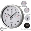 Clockswise Large Outdoor Wall Clock Thermometer Combo, Waterproof Hygrometer Silent Battery Operated Clocks Timepiece Garden Weather Master Station - 3 of 4