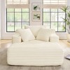 Okak Modern Comfy Chaise Lounge Sleeper Sofa Bed with Pillows,Corduroy Upholstered Deep Seat Futon Sofa Couch for Living Room - 3 of 4