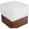Meridian Furniture,Havre Velour Fur Fabric Ottoman/Stool - 4 of 4