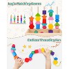 Montessori Toy Set with Stacking Blocks and Lacing Beads, Includes Storage Bag for Ages 3-5 - 2 of 4