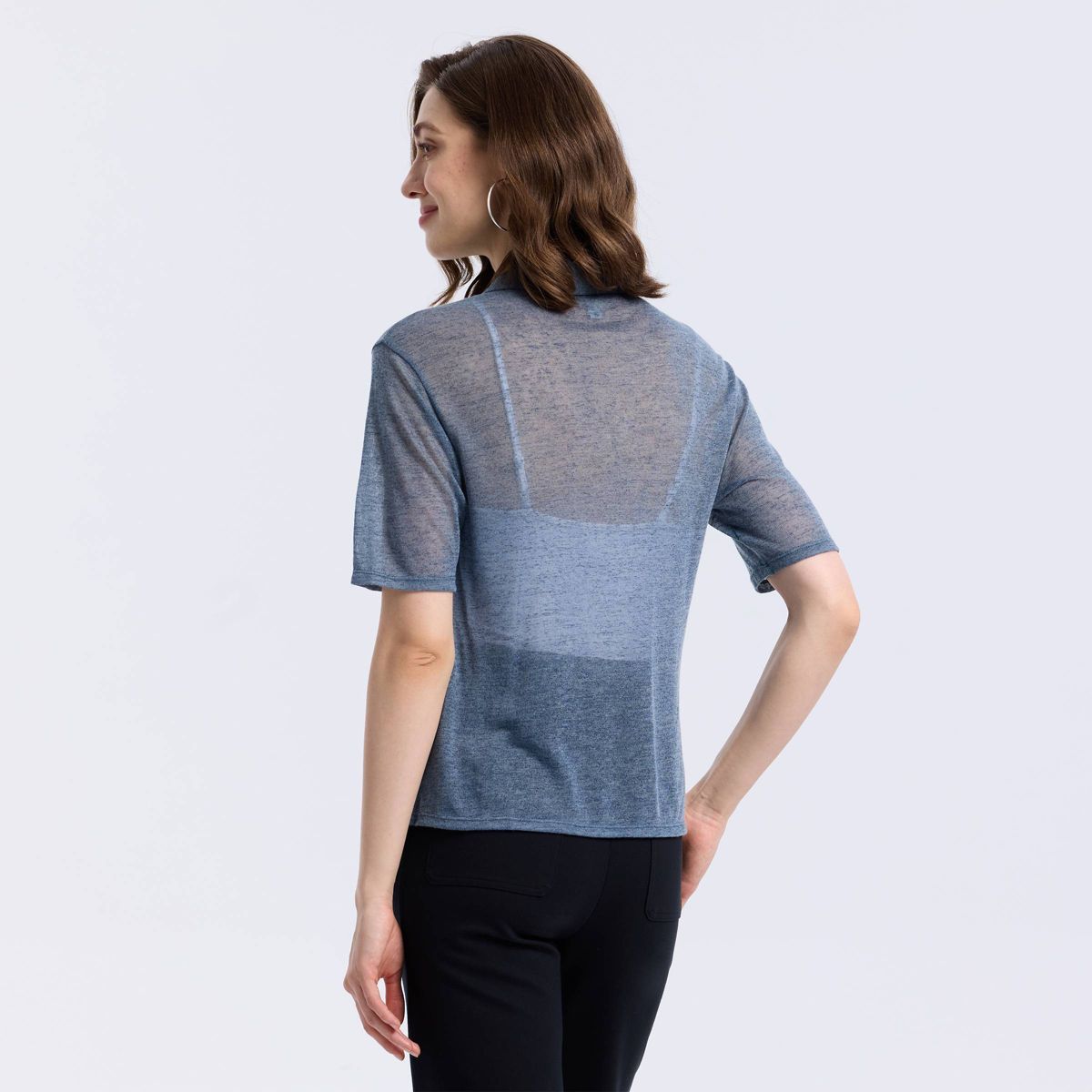 Women's Elbow Sleeve Tissue Jersey Polo Shirt - A New Day™ - thumbnail 10