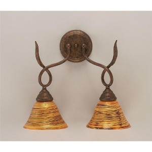 Toltec Lighting Leaf 2 - Light Sconce in  Bronze with 7" Firré Saturn Shade - 1 of 1
