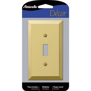 Amerelle Century Polished Bronze 1 gang Stamped Steel Toggle Wall Plate 1 pk - 1 of 1