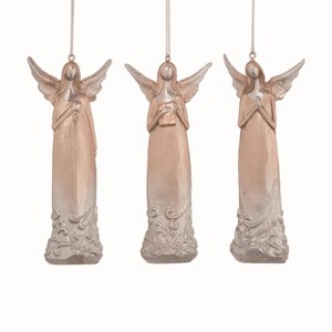 Transpac Small Resin Metallic Angel Ornament Set of 3 Christmas Home Decorations - 1 of 1