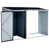 Firewood Storage Shed Outdoor, Open Woodshed for Wood Storage, 2-in-1 Garden Shed Sloping Roof Weather Resistant Galvanized Outdoor Storage Shed - 4 of 4