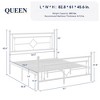 Allewie Metal Platform Bed Frame with Victorian Vintage Headboard and Footboard/Mattress Foundation/Under Bed Storage/No Box Spring Needed/Noise-Free/Easy Assembly - 2 of 4