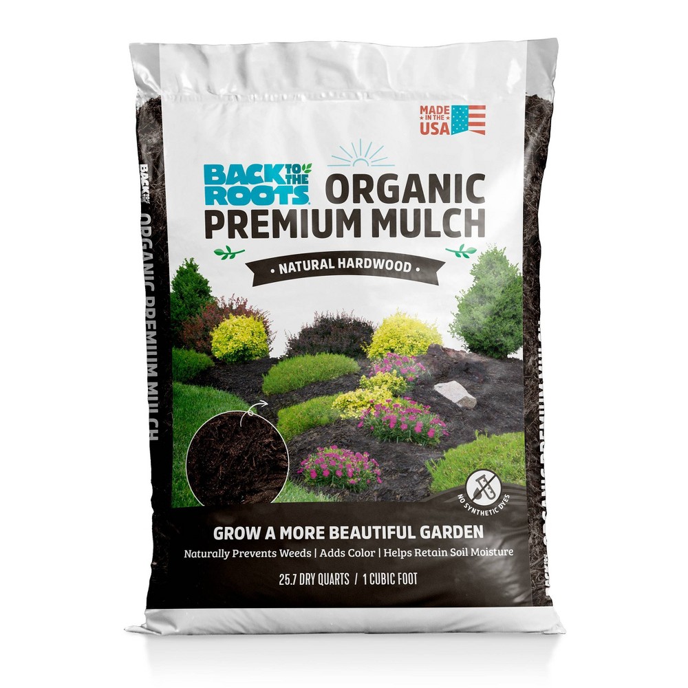 Back to the Roots 20lbs Organic Premium Mulch Natural Hardwood Brown