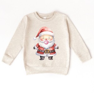 Watercolor Santa Bubblegum - Toddler Graphic Sweatshirt - 1 of 4