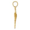 Black Bow Jewelry 14k Yellow Gold Small Satin and Diamond Cut Sailfish Pendant - 2 of 4