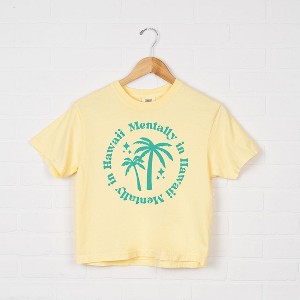 Simply Sage Market Women's Mentally In Hawaii Short Sleeve Relaxed Fit Cropped Tee - 1 of 3