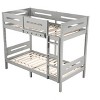 NicBex Twin over Twin Bunk Bed Wooden Bed Frame with Ladder and Full Length Guardrail, Space Saving, No Box Spring Required, Gray - 4 of 4