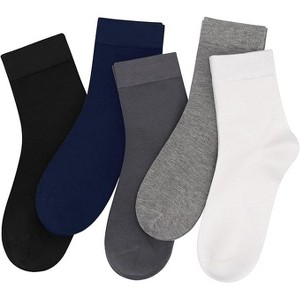 SERISIMPLE Women Thin Viscose Bamboo Socks Crew Lightweight Above Ankle Casual Dress Sock 5 Pairs - 1 of 4