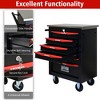 HANPURE 6-Drawer Rolling Tool Cart with Wheels, Metal Storage for Garage Workshop, Stainless Steel Top, Black & Red - 4 of 4