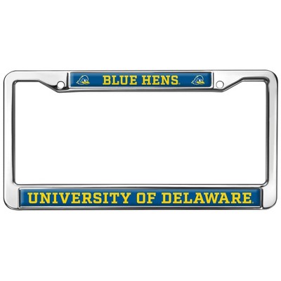 University of Delaware Blue Hens Logo Full Size Standard License Plate Metal Frame