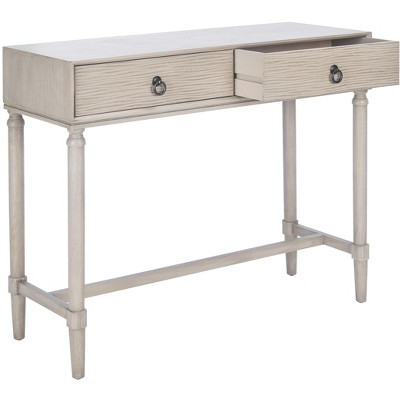 Gray Pinewood Traditional Console Table with Storage
