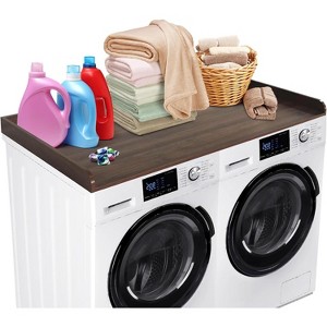 Clearance, Washer Dryer Countertop, Raised Laundry Topper with Edge Rails & Non-Slip Pad, Laundry Room Organizer - 1 of 4