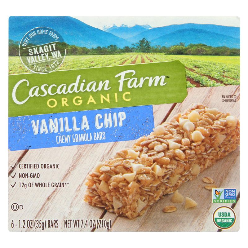 Cascadian Farm Vanilla Chip Chewy Granola Bars - Case of 12/7.4 oz, 2 of 8