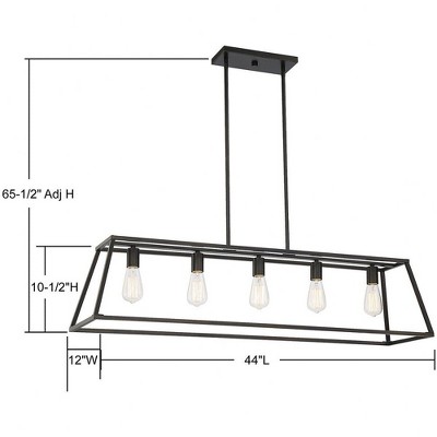 Denton Classic Bronze 44" Linear Chandelier with 5-Light Design