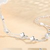 Silver Double-Layered Four-Leaf Clover Bracelet, Adjustable Design, Sparkling for Daily Wear & Gifting - 4 of 4
