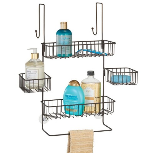 mDesign Steel Bathroom Shower Caddy Hanging Rack Storage Organizer