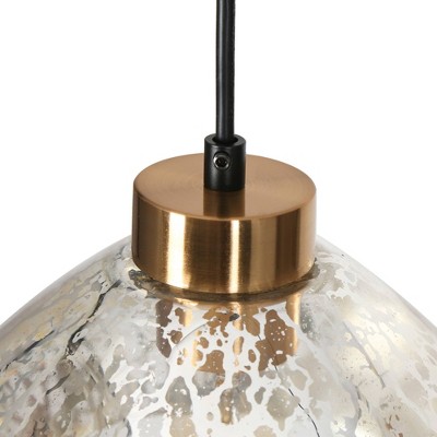 Matte Black and Gold Glass Mini Pendant Light