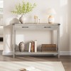 Jojoka Wooden Entryway Table, Farmhouse Console Table with 2 Drawers, Sofa Table with Storage for Living Room, Hallway - 4 of 4